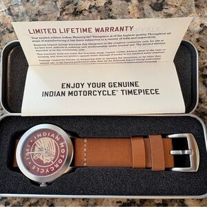 Indian Motorcycle 1901 Brown Leather Watch